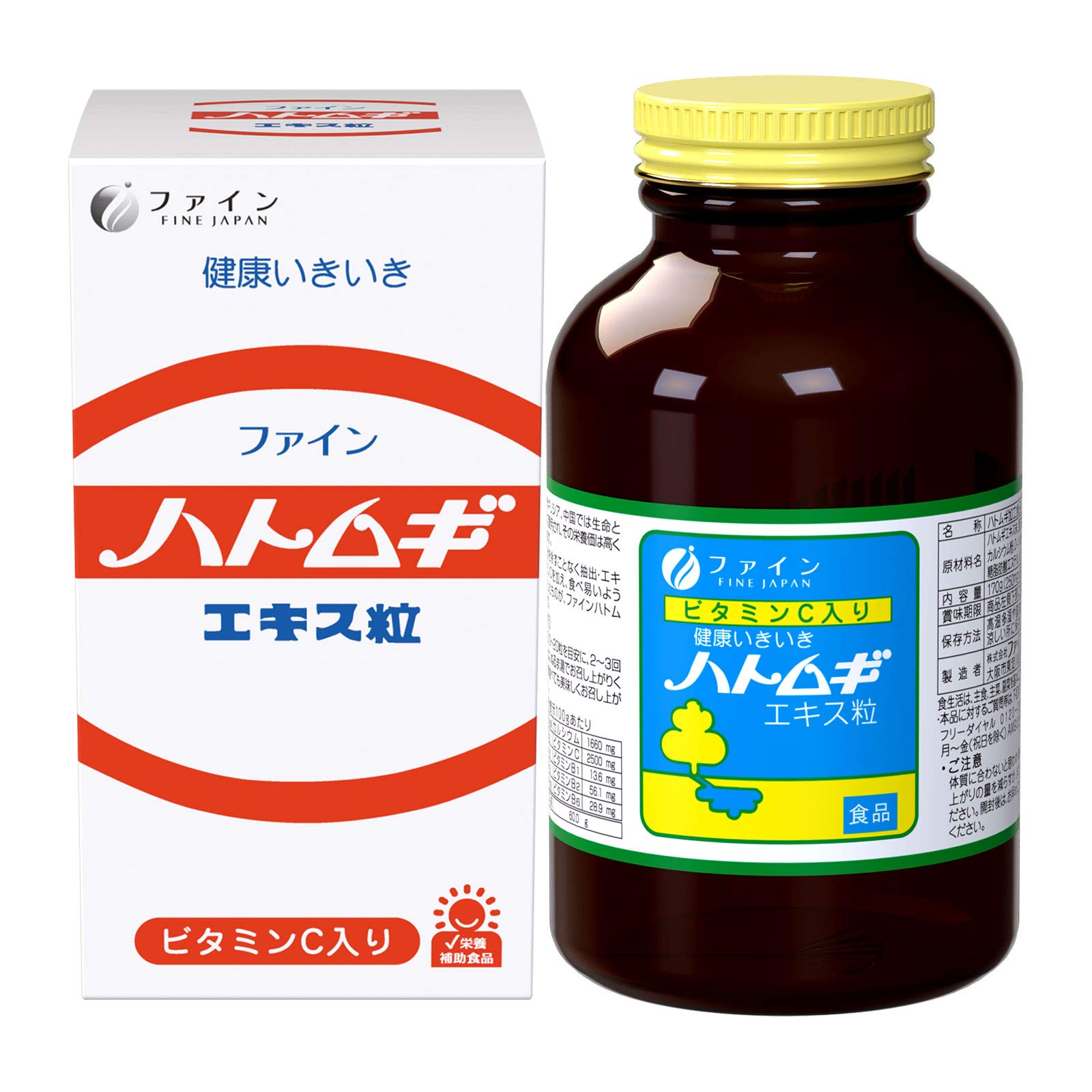 Amazon | ファイン ハトムギ ハトムギエキス粒 680粒 ビタミンC